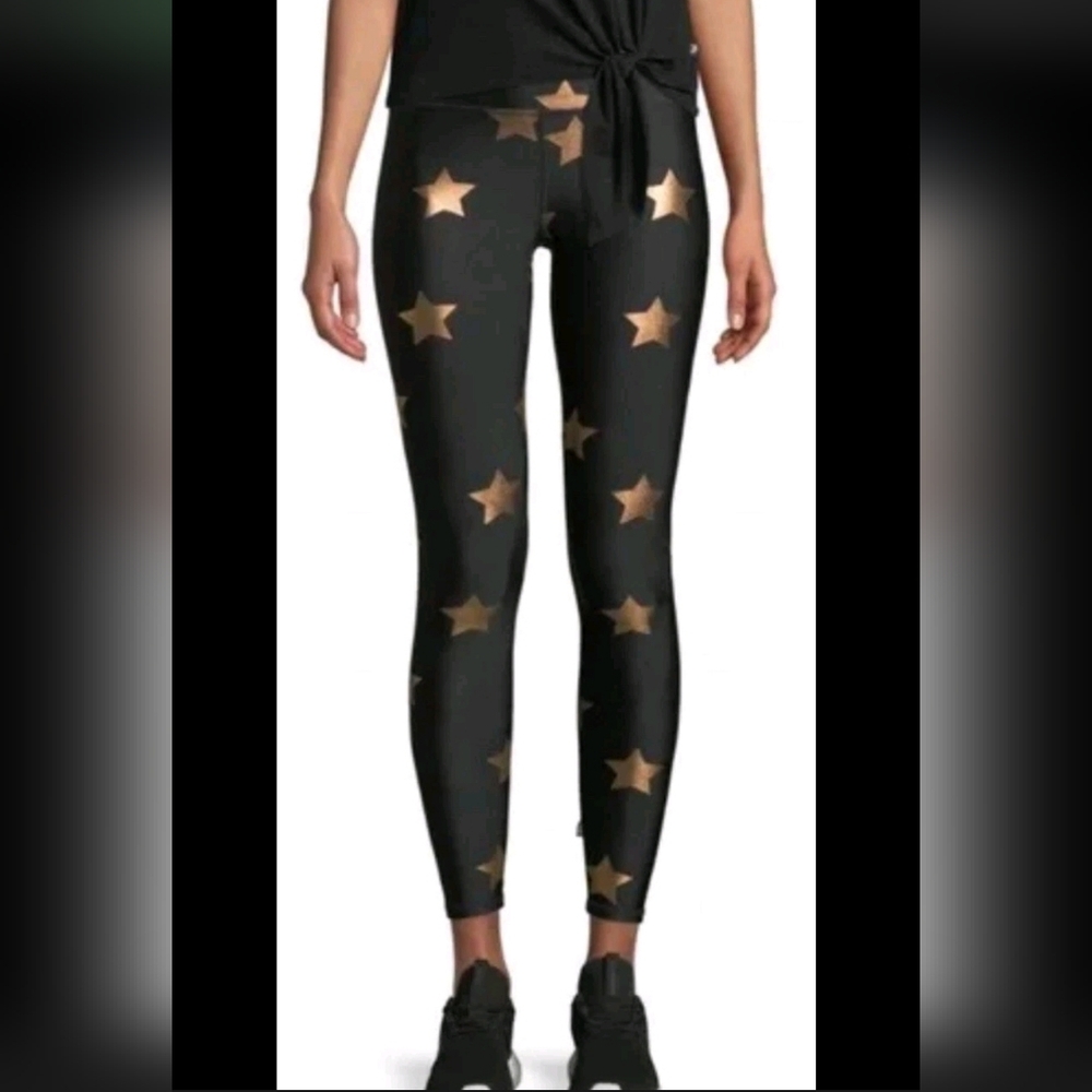 Terez Black and Gold Star Leggings